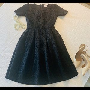 Lularoe Amelia Rare Elegant Black Velvet XS Dress